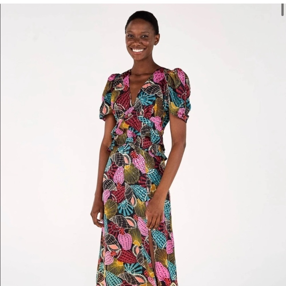 NWT Farm Rio Shell Mix Midi Dress